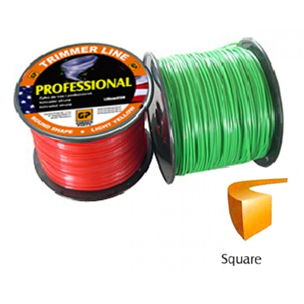 Žacia struna priemer 2,4 mm dĺžka balenia 82 m štvorcový profil pre krovinorezy a vyžínače