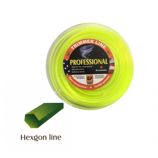 Žacia struna priemer 3,5 mm dĺžka balenia 41 m šesťhranný profil pre krovinorezy a vyžínače