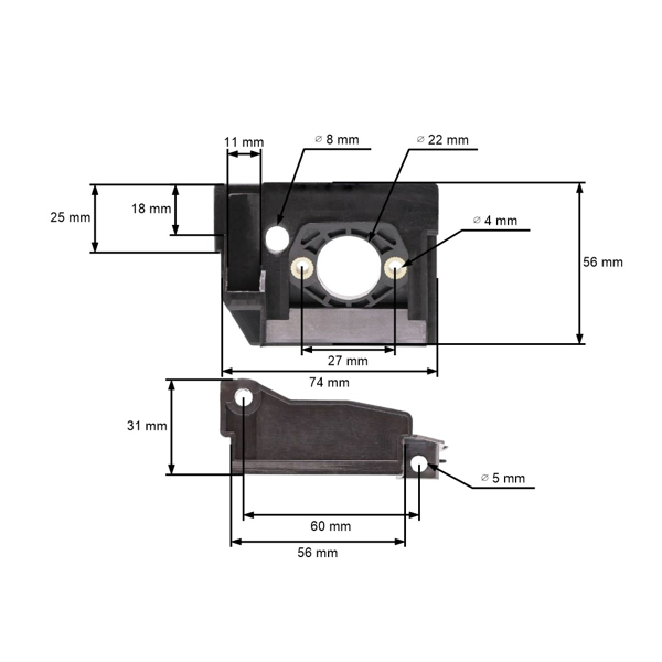 Základňa karburátora pre čínske píly a píly z hobbymarketov s objemom motora 45 cm3 52 cm3 58 cm3